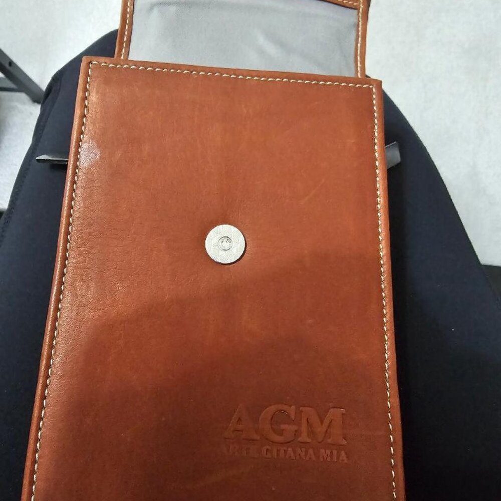 AGM Arte Gitana Mia Leather Crossbody Phone Wallet Cognac - Picture 7 of 16